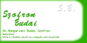 szofron budai business card